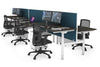 Flexi Premium Height Adjustable 6 Person H-Bench Workstation - White Frame [1200L x 700W] - Thumbnail 79 