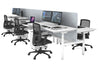 Flexi Premium Height Adjustable 6 Person H-Bench Workstation - White Frame [1200L x 700W] - Thumbnail 8 