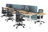 Flexi Premium Height Adjustable 6 Person H-Bench Workstation - White Frame [1200L x 700W] - Thumbnail 32 
