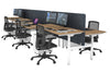 Flexi Premium Height Adjustable 6 Person H-Bench Workstation - White Frame [1200L x 700W] - Thumbnail 49 