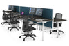 Flexi Premium Height Adjustable 6 Person H-Bench Workstation - White Frame [1200L x 700W] - Thumbnail 80 
