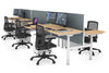 Flexi Premium Height Adjustable 6 Person H-Bench Workstation - White Frame [1200L x 700W] - Thumbnail 41 