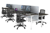 Flexi Premium Height Adjustable 6 Person H-Bench Workstation - White Frame [1200L x 700W] - Thumbnail 66 