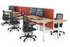 Flexi Premium Height Adjustable 6 Person H-Bench Workstation - White Frame [1200L x 700W] - Thumbnail 33 