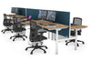 Flexi Premium Height Adjustable 6 Person H-Bench Workstation - White Frame [1200L x 700W] - Thumbnail 59 