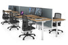 Flexi Premium Height Adjustable 6 Person H-Bench Workstation - White Frame [1200L x 700W] - Thumbnail 62 