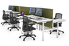 Flexi Premium Height Adjustable 6 Person H-Bench Workstation - White Frame [1200L x 700W] - Thumbnail 17 