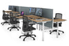 Flexi Premium Height Adjustable 6 Person H-Bench Workstation - White Frame [1200L x 700W] - Thumbnail 61 
