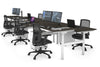 Flexi Premium Height Adjustable 6 Person H-Bench Workstation - White Frame [1200L x 700W] - Thumbnail 65 