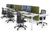 Flexi Premium Height Adjustable 6 Person H-Bench Workstation - White Frame [1200L x 700W] - Thumbnail 18 