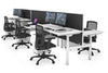 Flexi Premium Height Adjustable 6 Person H-Bench Workstation - White Frame [1200L x 700W] - Thumbnail 23 
