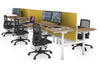 Flexi Premium Height Adjustable 6 Person H-Bench Workstation - White Frame [1200L x 700W] - Thumbnail 56 