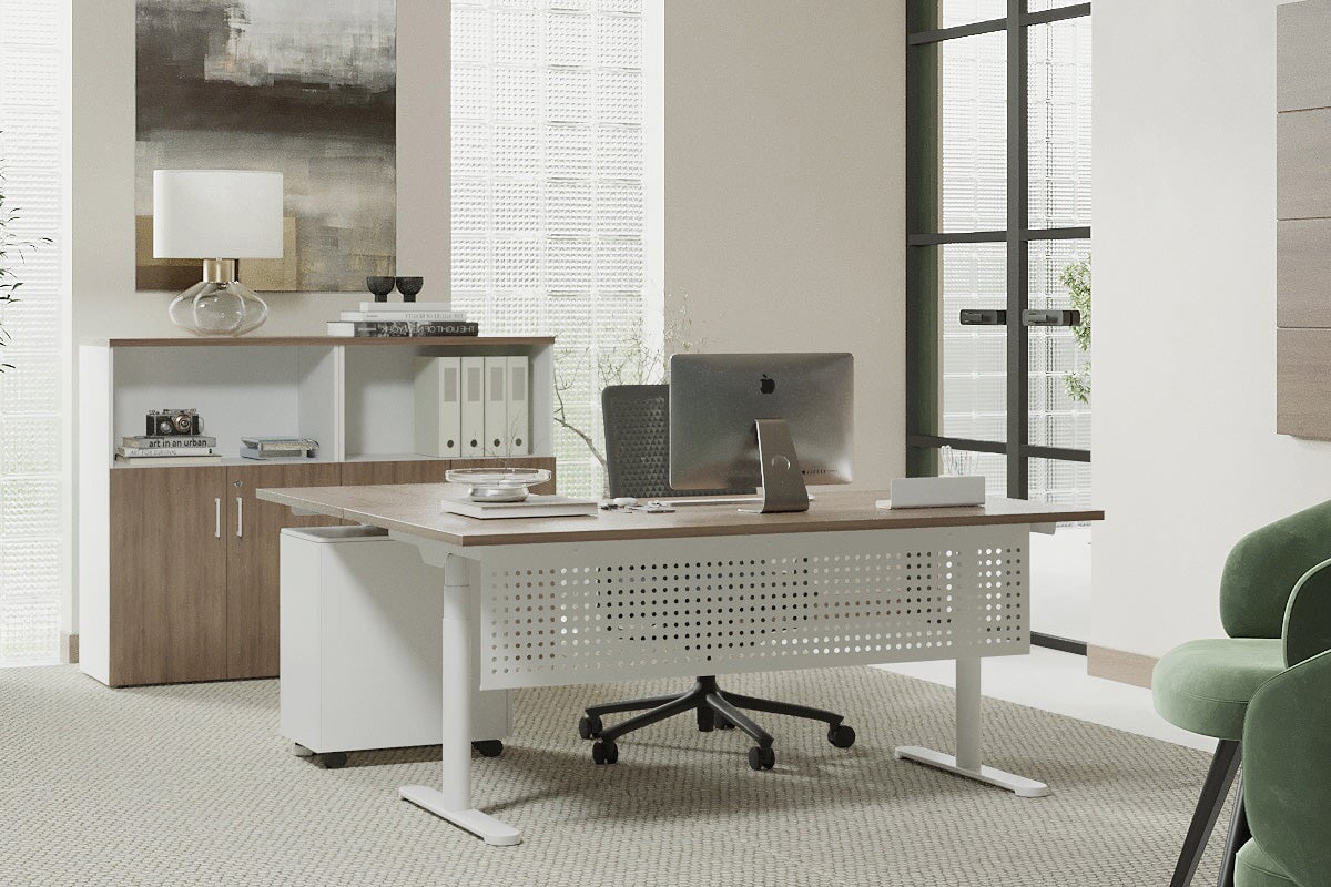 Flexi Premium Height Adjustable Corner Workstation [1800L x 1450W] Jasonl 