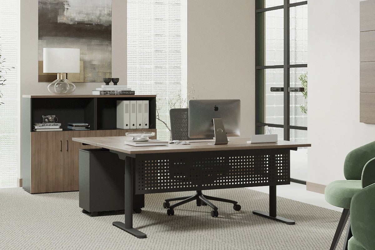 Flexi Premium Height Adjustable Corner Workstation [1800L x 1450W] Jasonl 