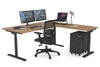 Flexi Premium Height Adjustable Corner Workstation [1800L x 1550W with Cable Scallop] - Thumbnail 12 