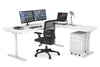 Flexi Premium Height Adjustable Corner Workstation [1800L x 1550W with Cable Scallop] - Thumbnail 1 