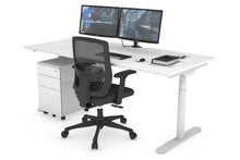  - Flexi Premium Height Adjustable Single Workstation [1800L x 800W with Cable Scallop] - 1