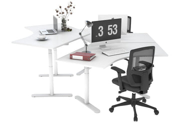 Flexi Premium Sit Stand 3 Person 120 Degree Workstation Jasonl white none 