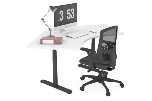 Flexi Premium Sit Stand Single Person 120 Degree Workstation Jasonl black 
