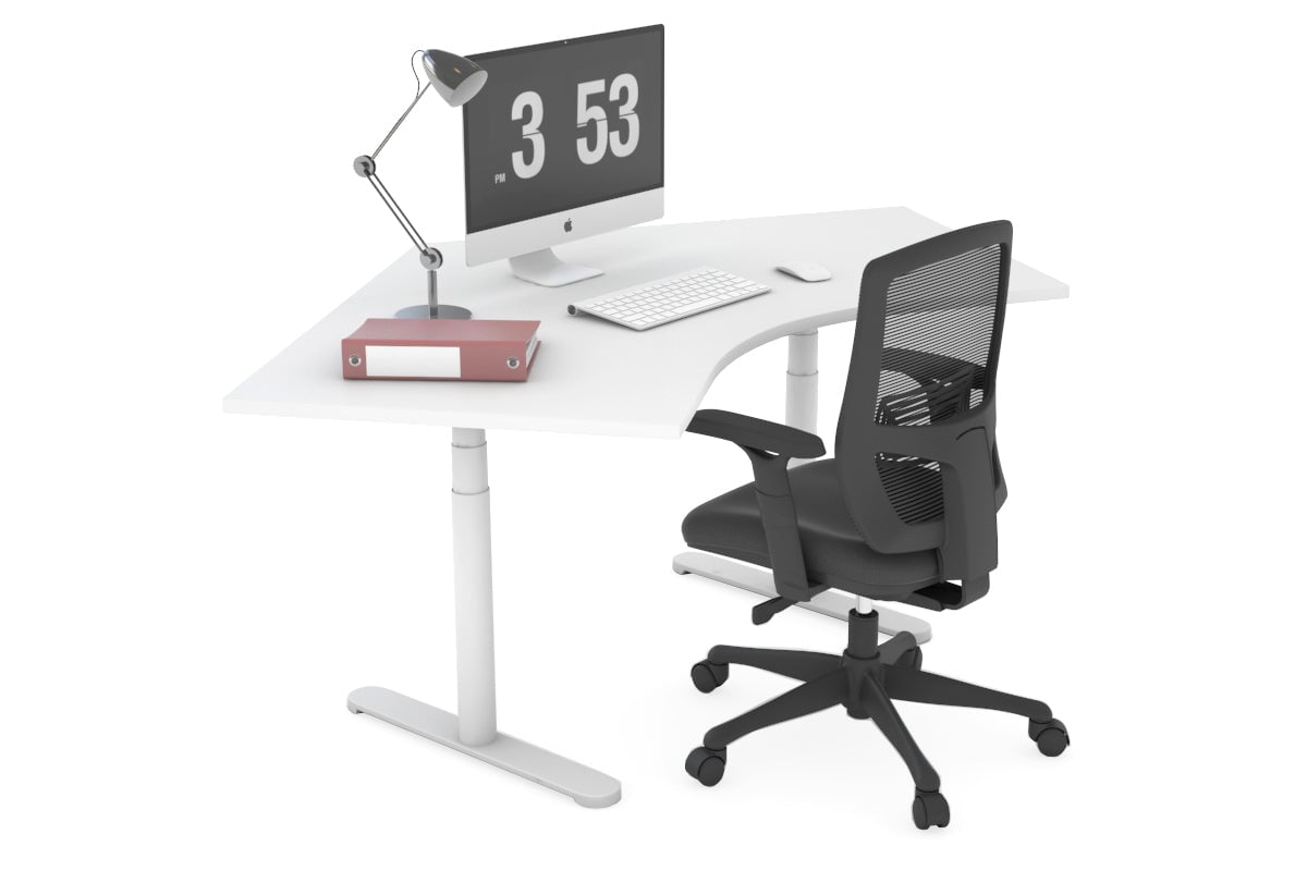 Flexi Premium Sit Stand Single Person 120 Degree Workstation Jasonl white 