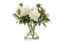  - Flora Artificial White Peony in Glass Vase - 1