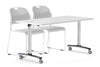 Folding / Flip Top Mobile Meeting Room Table with Wheel Chrome Legs Domino [1600L x 800W] - Thumbnail 1 