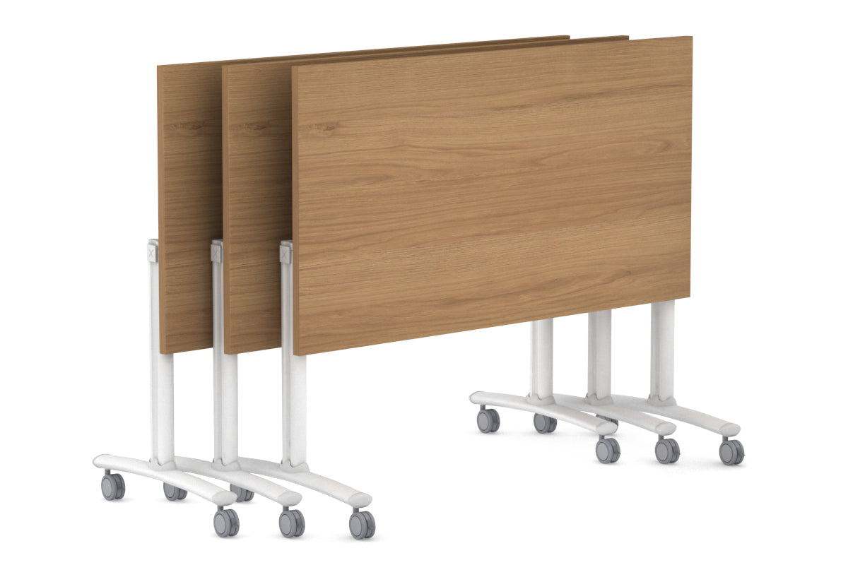 Folding / Flip Top Mobile Meeting Room Table with Wheels Legs Domino [1200L x 700W] Jasonl 