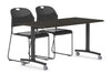 Folding / Flip Top Mobile Meeting Room Table with Wheel Legs Domino [1600L x 800W] - Thumbnail 18 