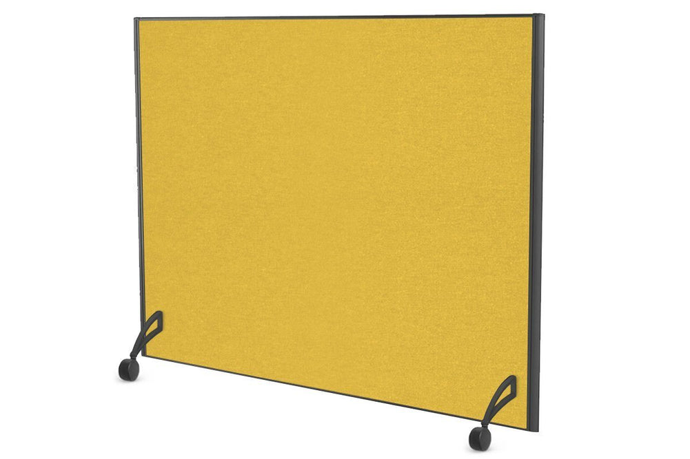 Freestanding Office Partition Screen Fabric Black Frame [1200H x 1200W]-mustard yellow pair of mobile legs with castors 
