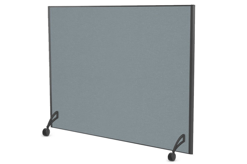 Freestanding Office Partition Screen Fabric Black Frame [1200H x 1200W]-cool grey pair of mobile legs with castors 