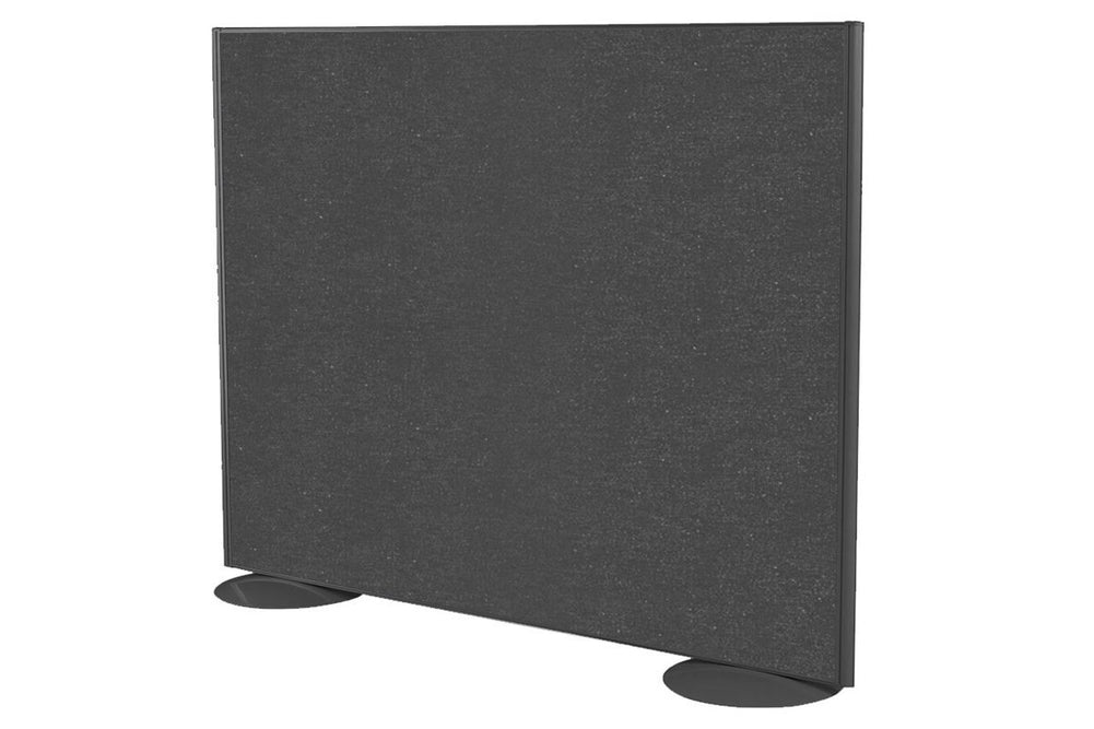 Freestanding Office Partition Screen Fabric Black Frame [1200H x 1200W]-moody charcoal pair of domed feet black 