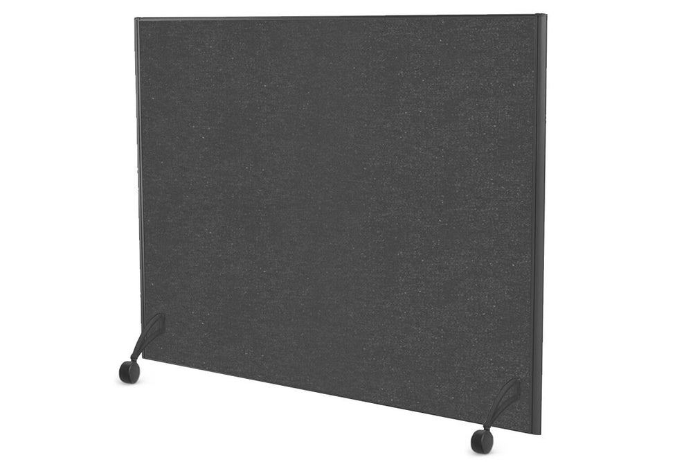 Freestanding Office Partition Screen Fabric Black Frame [1200H x 1200W]-moody charcoal pair of mobile legs with castors 