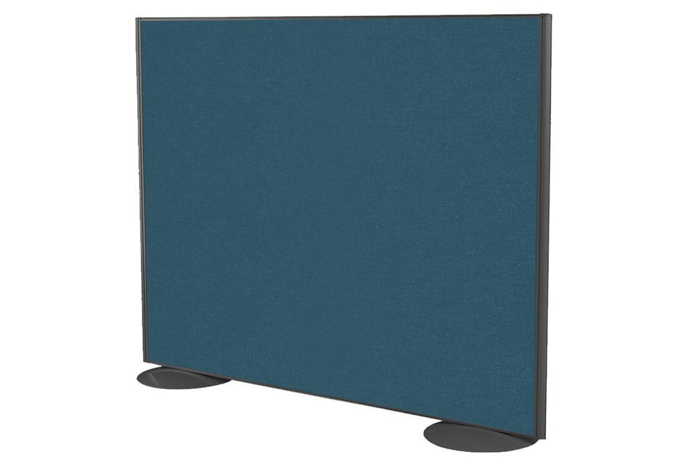 Freestanding Office Partition Screen Fabric Black Frame [1200H x 1200W]-deep blue pair of domed feet black 