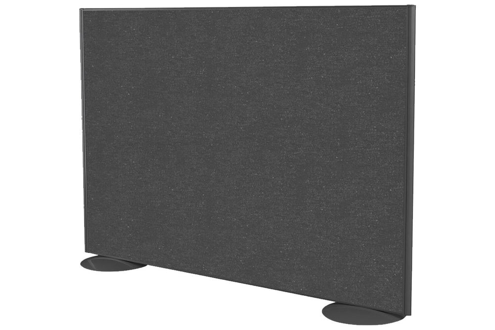 Freestanding Office Partition Screen Fabric Black Frame [1200H x 1400W]-moody charcoal  