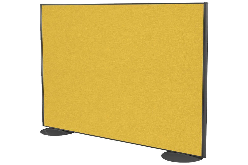 Freestanding Office Partition Screen Fabric Black Frame [1200H x 1400W]-mustard yellow  