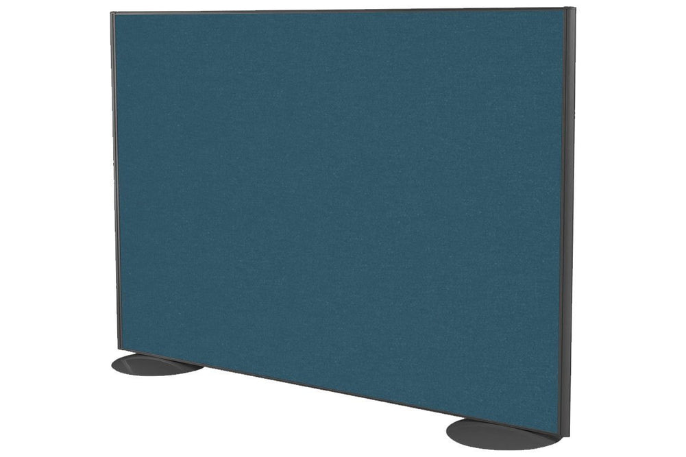 Freestanding Office Partition Screen Fabric Black Frame [1200H x 1400W]-deep blue  