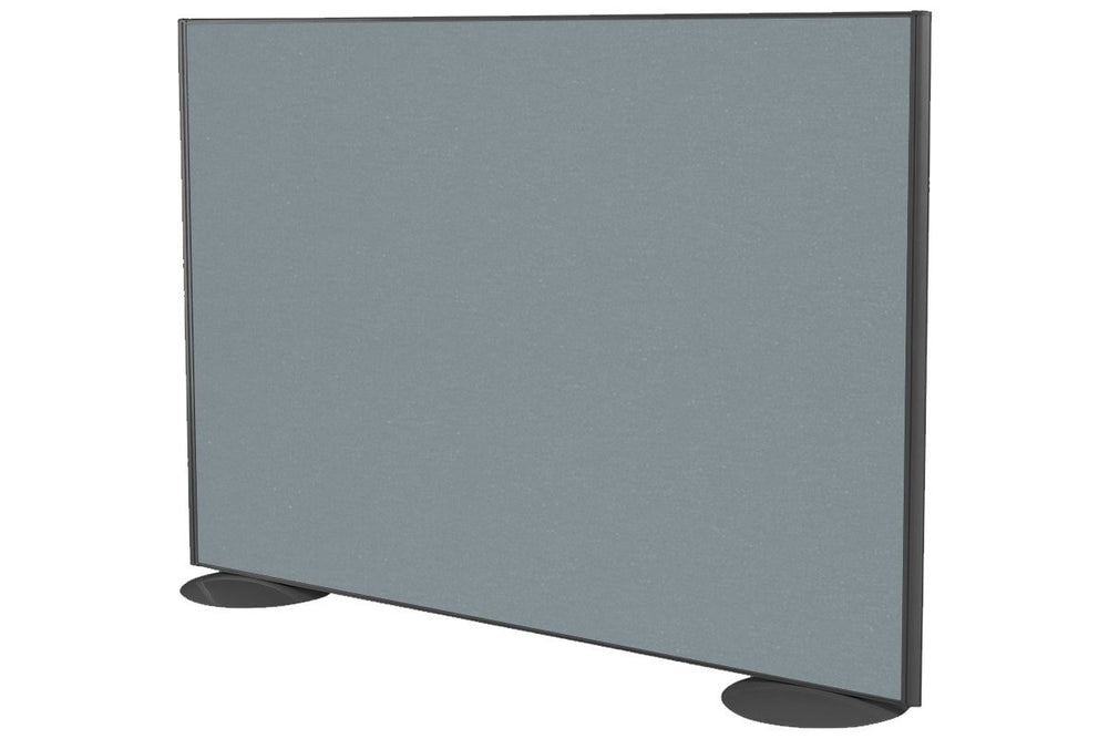 Freestanding Office Partition Screen Fabric Black Frame [1200H x 1400W]-cool grey  