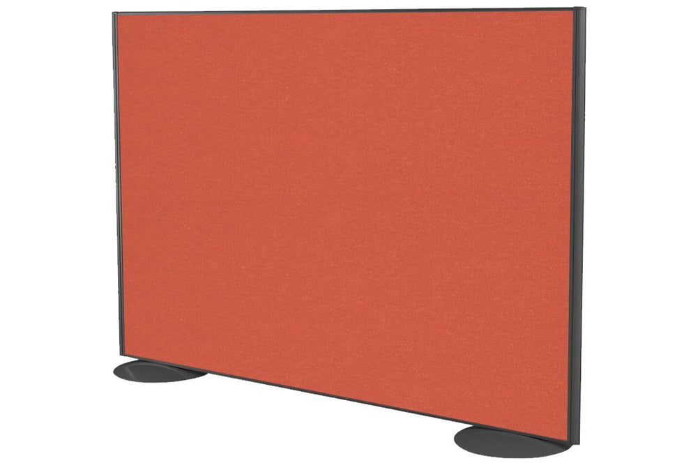 Freestanding Office Partition Screen Fabric Black Frame [1200H x 1400W]-orange squash  