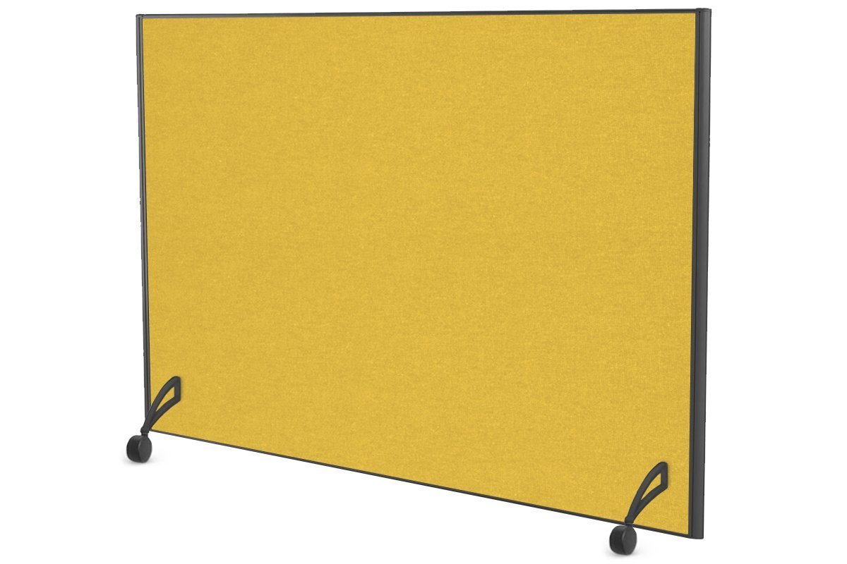 Freestanding Office Partition Screen Fabric Black Frame [1200H x 1400W] Jasonl mustard yellow pair of mobile legs with castors 