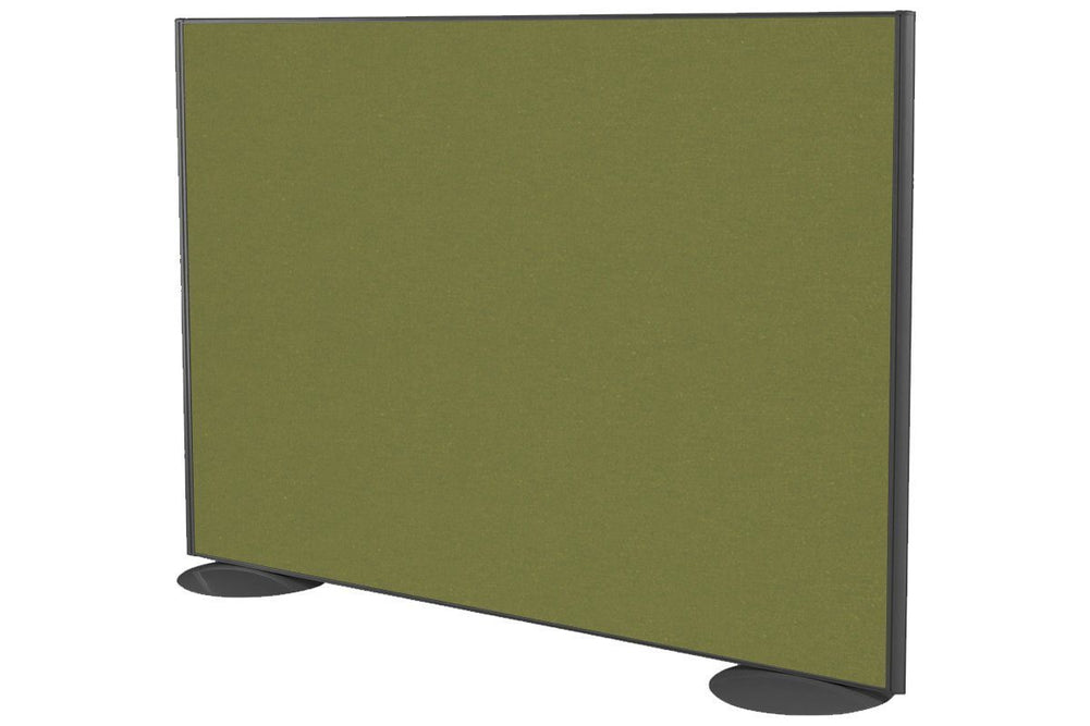 Freestanding Office Partition Screen Fabric Black Frame [1200H x 1400W]-green moss  