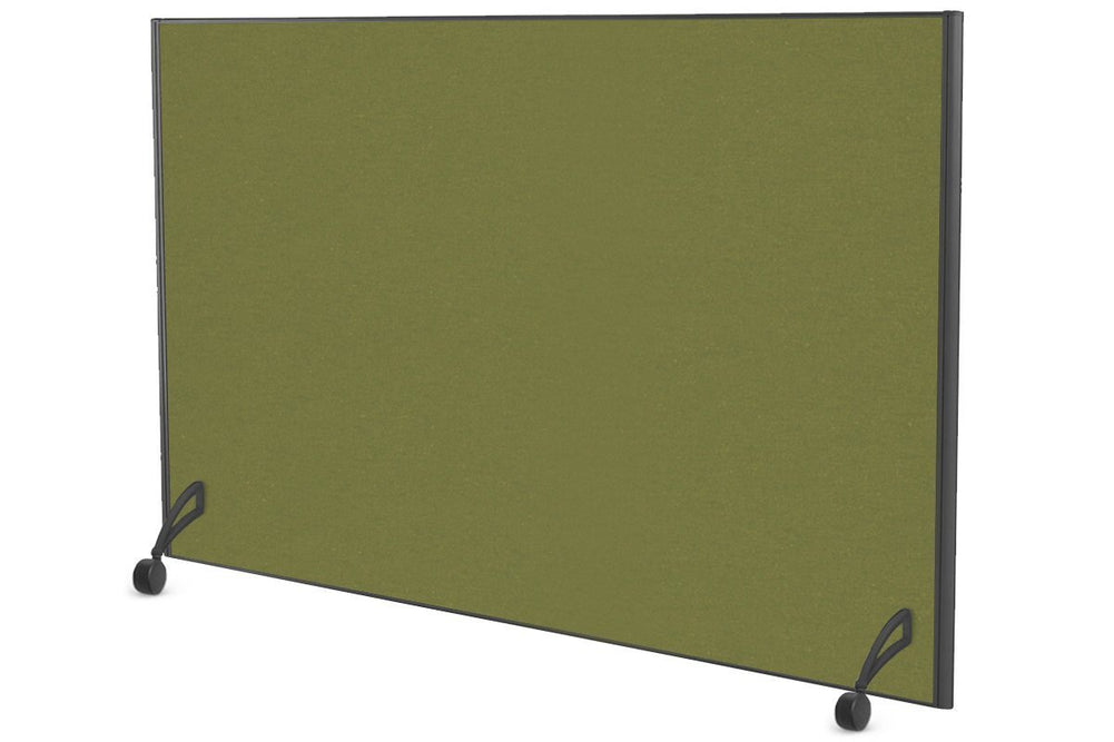 Freestanding Office Partition Screen Fabric Black Frame [1200H x 1600W]-green moss pair of mobile legs with castors 