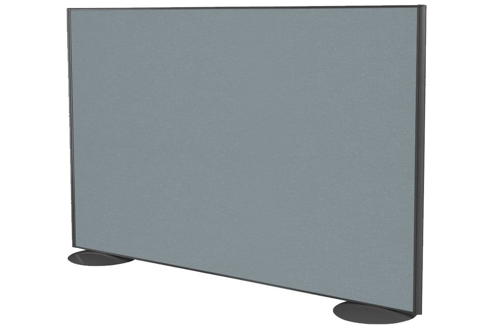 Freestanding Office Partition Screen Fabric Black Frame [1200H x 1600W]-cool grey pair of domed feet black 