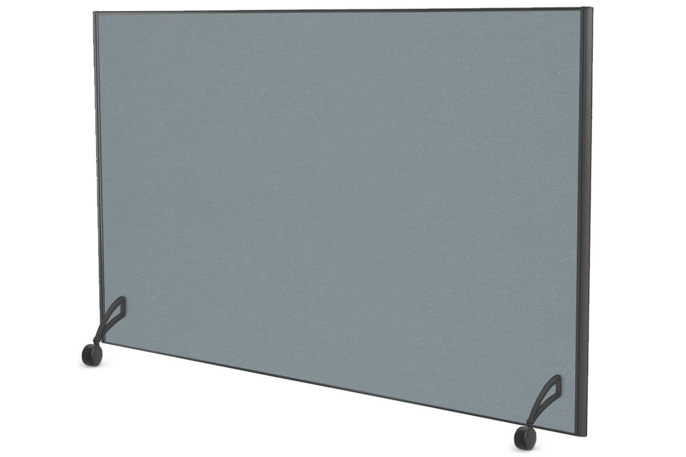 Freestanding Office Partition Screen Fabric Black Frame [1200H x 1600W]-cool grey pair of mobile legs with castors 