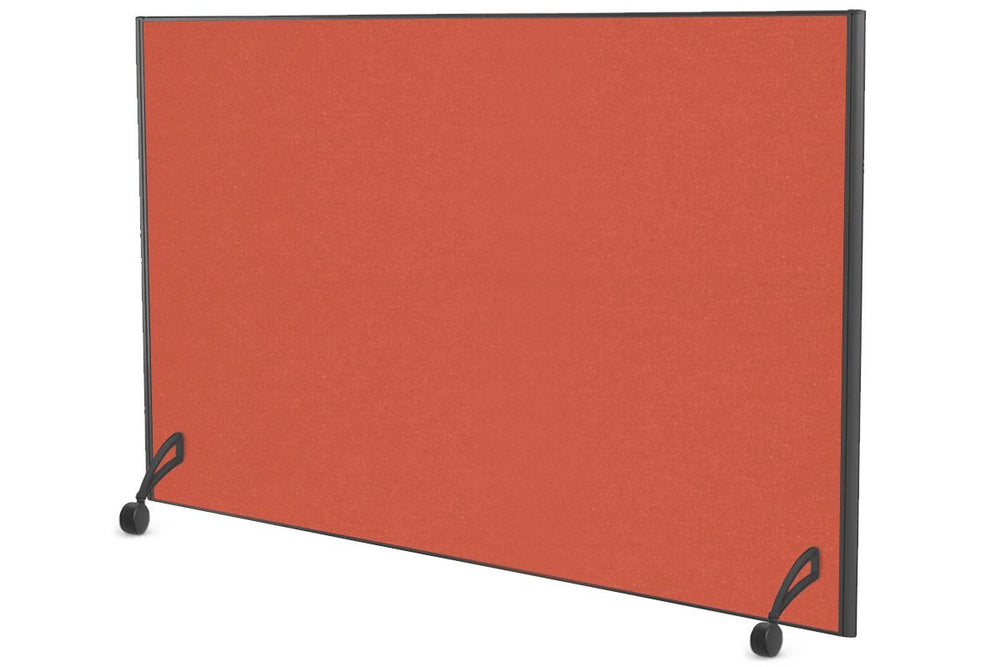 Freestanding Office Partition Screen Fabric Black Frame [1200H x 1600W]-orange squash pair of mobile legs with castors 