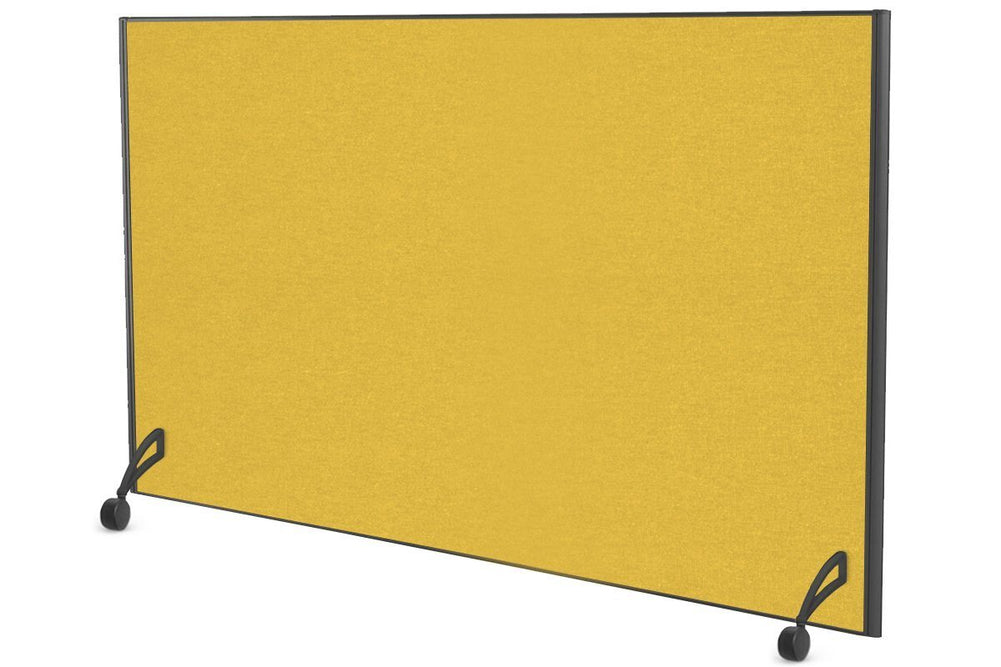Freestanding Office Partition Screen Fabric Black Frame [1200H x 1800W]-mustard yellow pair of mobile legs with castors 