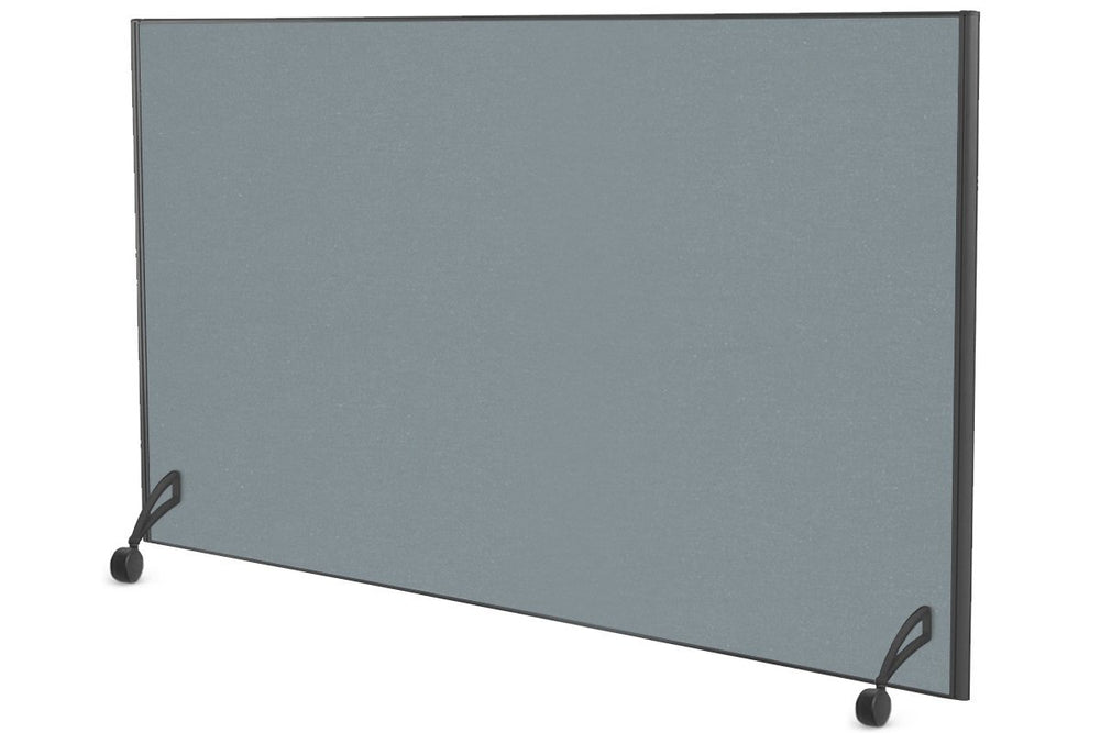 Freestanding Office Partition Screen Fabric Black Frame [1200H x 1800W]-cool grey pair of mobile legs with castors 