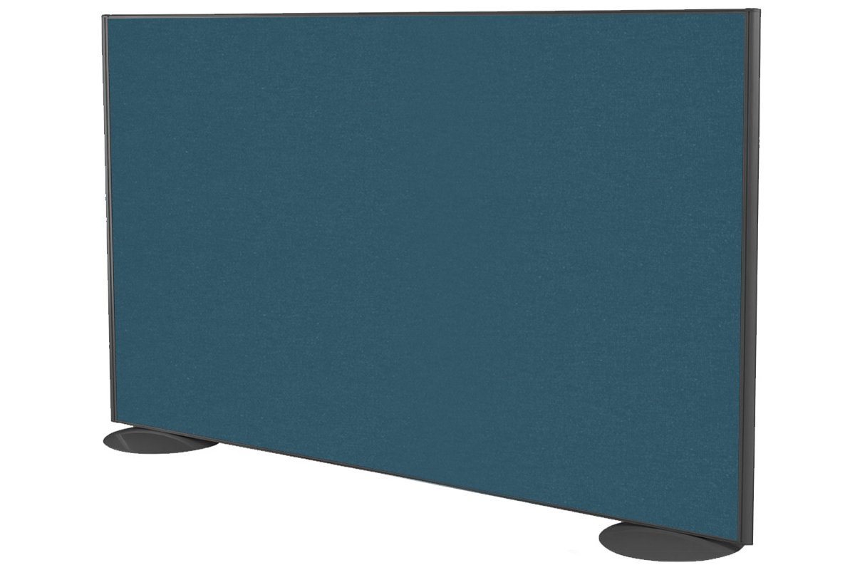 Freestanding Office Partition Screen Fabric Black Frame [1200H x 1800W] Jasonl deep blue pair of domed feet black 