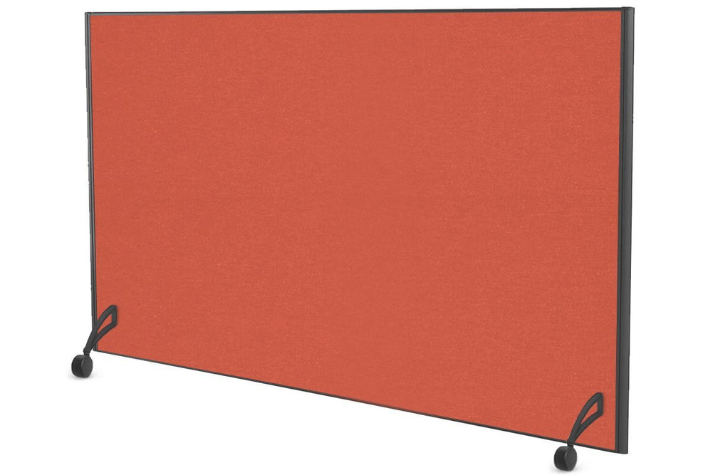 Freestanding Office Partition Screen Fabric Black Frame [1200H x 1800W]-orange squash pair of mobile legs with castors 