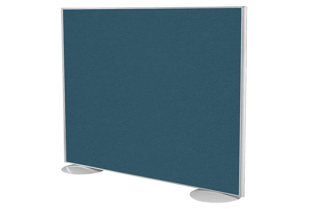 Freestanding Office Partition Screen Fabric White Frame [1200H x 1200W]-deep blue pair of domed feet black 