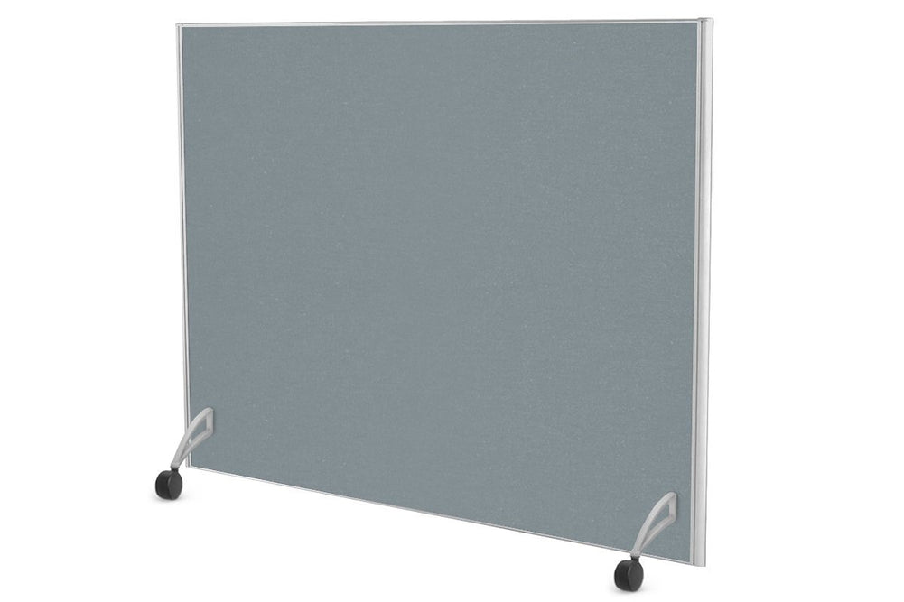 Freestanding Office Partition Screen Fabric White Frame [1200H x 1200W]-cool grey pair of mobile legs with castors 